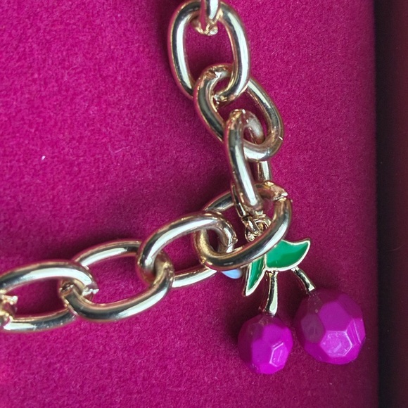 Juicy Couture Bracelet,Juicy Couture Gold Bracelet with Purple and Pink Charms - Picture 4 of 8